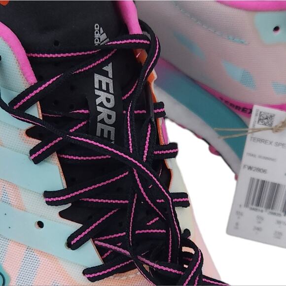 New Adidas Terrex Speed Ultra Trail Running She Size 6 Women Mint Green, Pink - Picture 3 of 4